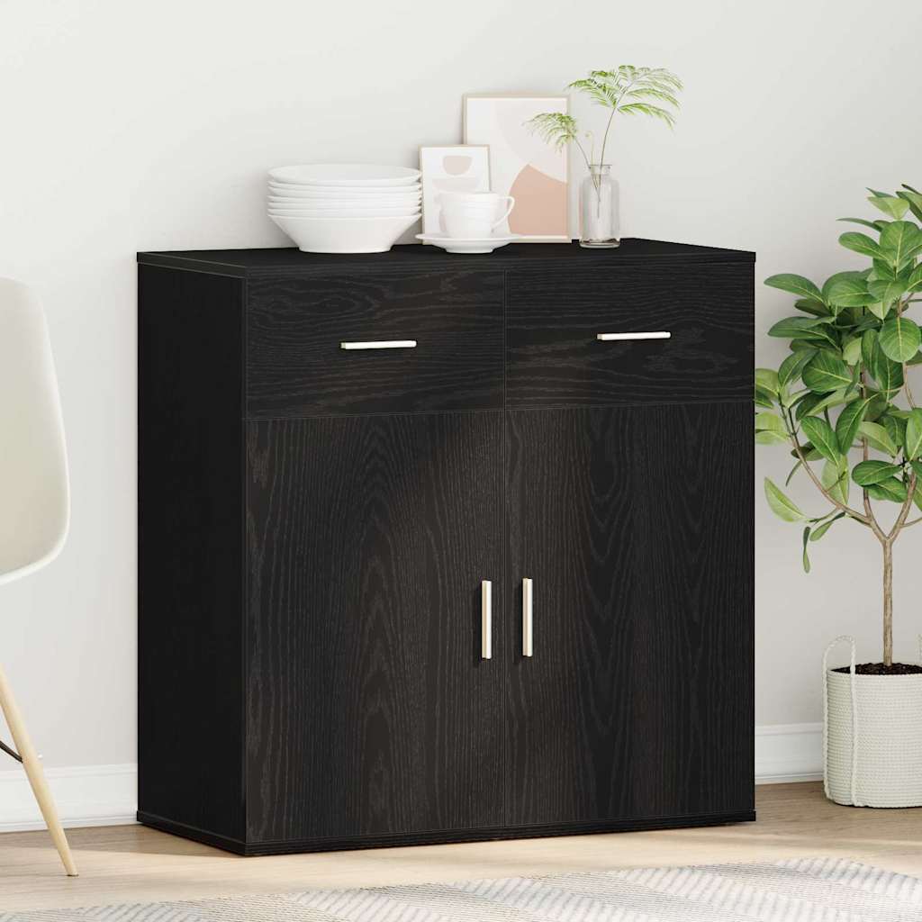 Credenza Rovere Nero 78 x 38 x 80 cm Legno multistrato