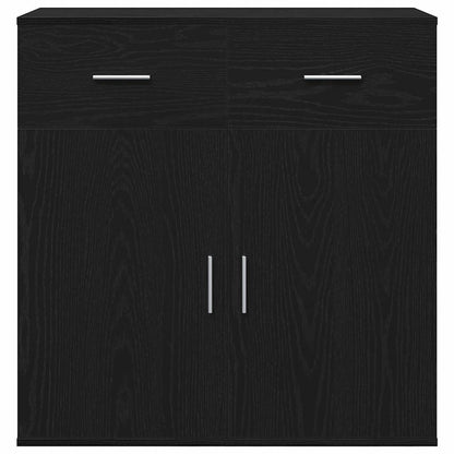 Credenza Rovere Nero 78 x 38 x 80 cm Legno multistrato