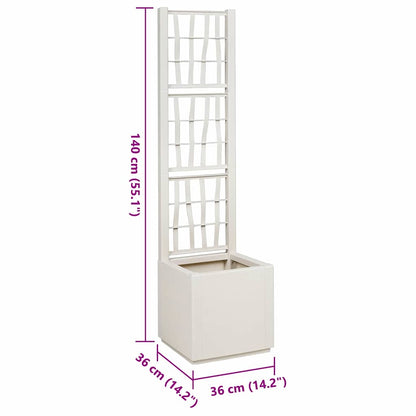 Vaso da giardino Bianco 36 x 36 x 140 cm Polipropilene