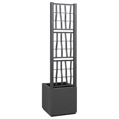Vaso da Giardino con Trellis Grigio Scuro 36 x 36 x 140 cm PP