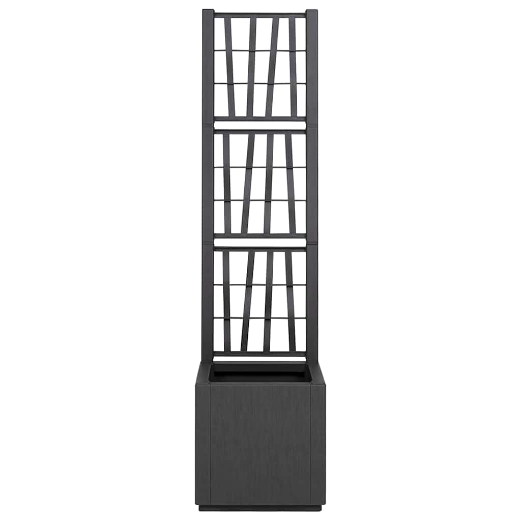 Vaso da giardino Antracite 36 x 36 x 140 cm Polipropilene