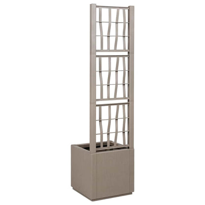 Vaso da Giardino con Trellis Marrone Chiaro 36 x 36 x 140 cm PP