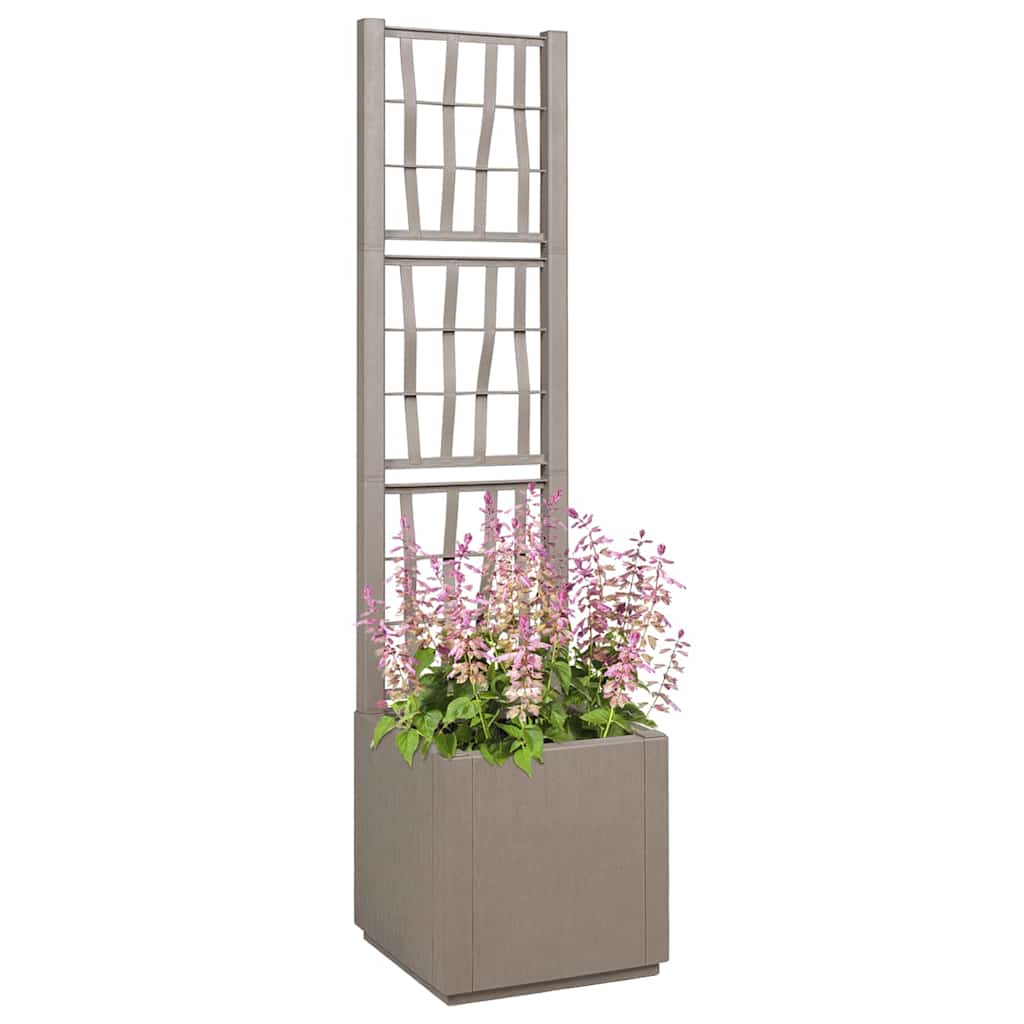 Vaso da giardino Grigio 36 x 36 x 140 cm Polipropilene