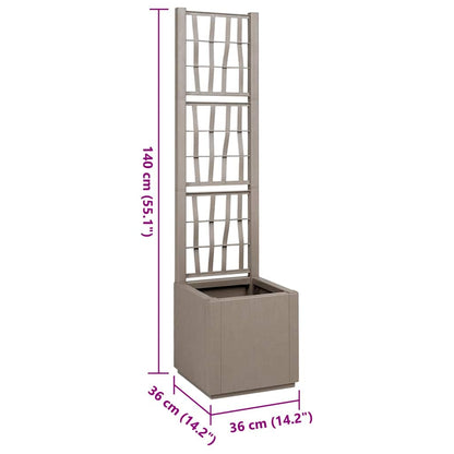 Vaso da giardino Grigio 36 x 36 x 140 cm Polipropilene