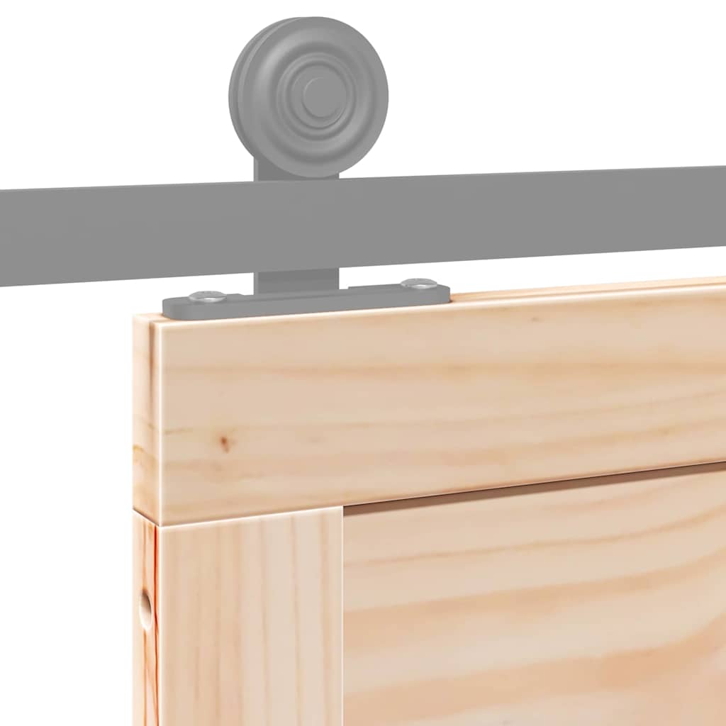 Porta del fienile Naturale 90 x 2,5 x 208 cm Pino massello