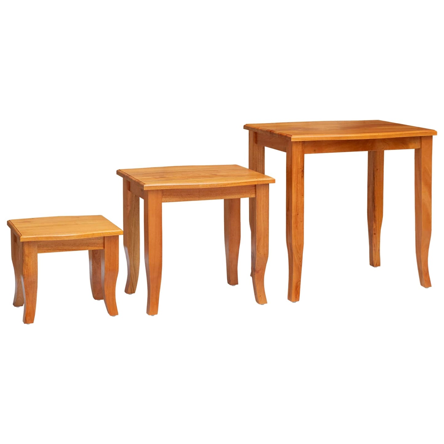 Tavolini Nesting 3 pcs Naturale Legno di Mogano Massello | homemem39
