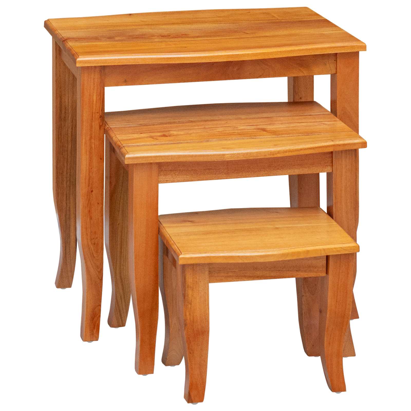 Tavolini Nesting 3 pcs Naturale Legno di Mogano Massello | homemem39
