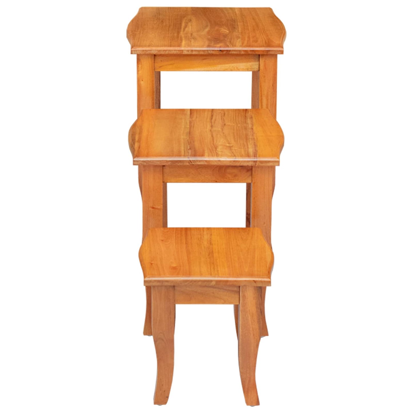 Tavolini Nesting 3 pcs Naturale Legno di Mogano Massello | homemem39
