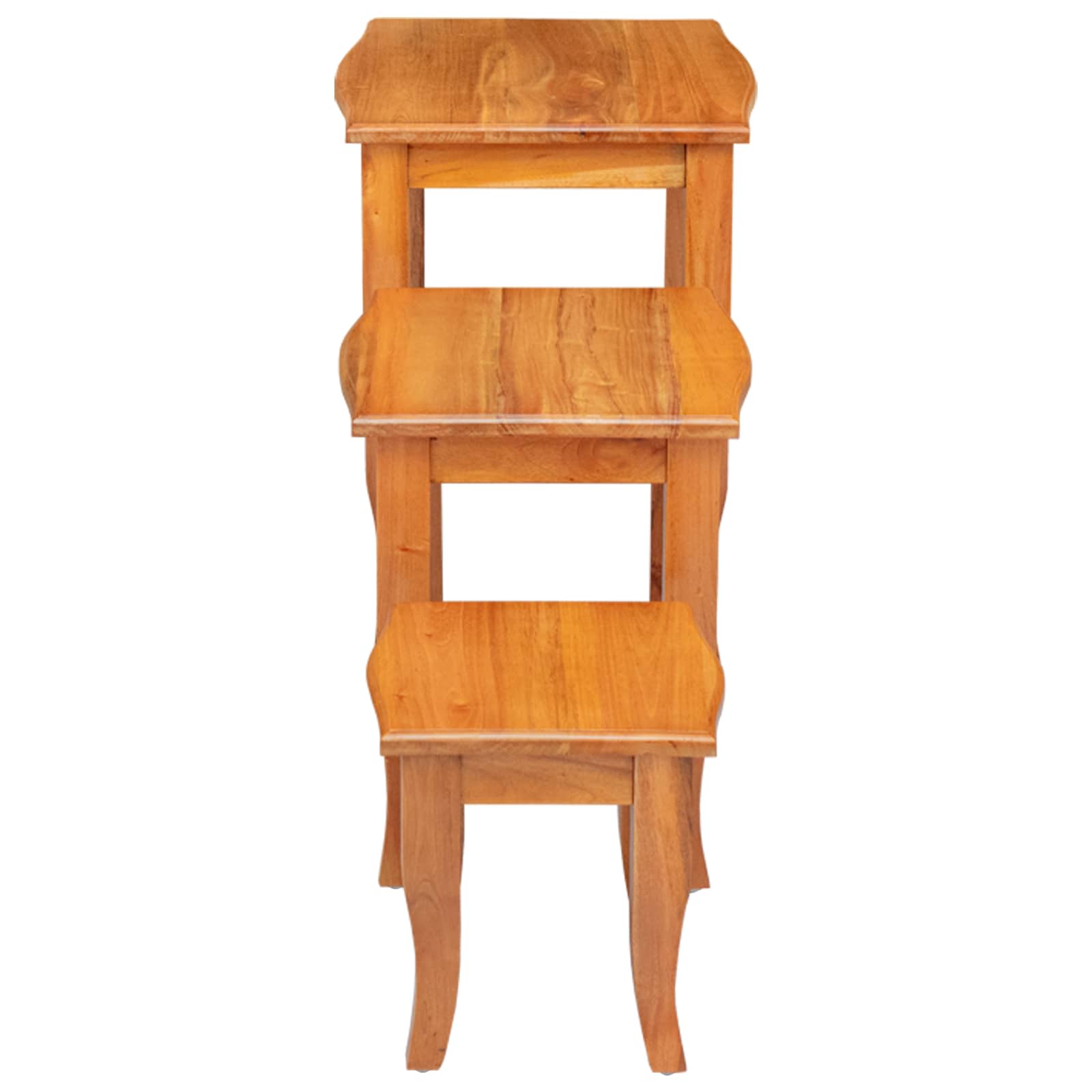 Tavolini Nesting 3 pcs Naturale Legno di Mogano Massello | homemem39