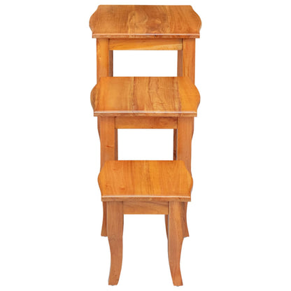 Tavolini Nesting 3 pcs Naturale Legno di Mogano Massello | homemem39