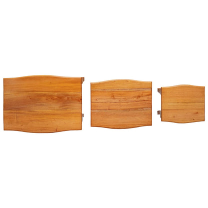 Tavolini Nesting 3 pcs Naturale Legno di Mogano Massello | homemem39