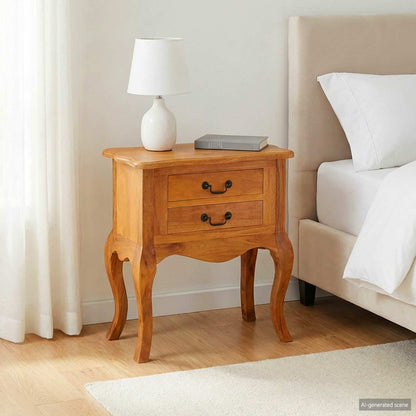 Tavolo laterale con cassetto Naturale 60,5 x 30 x 61 cm