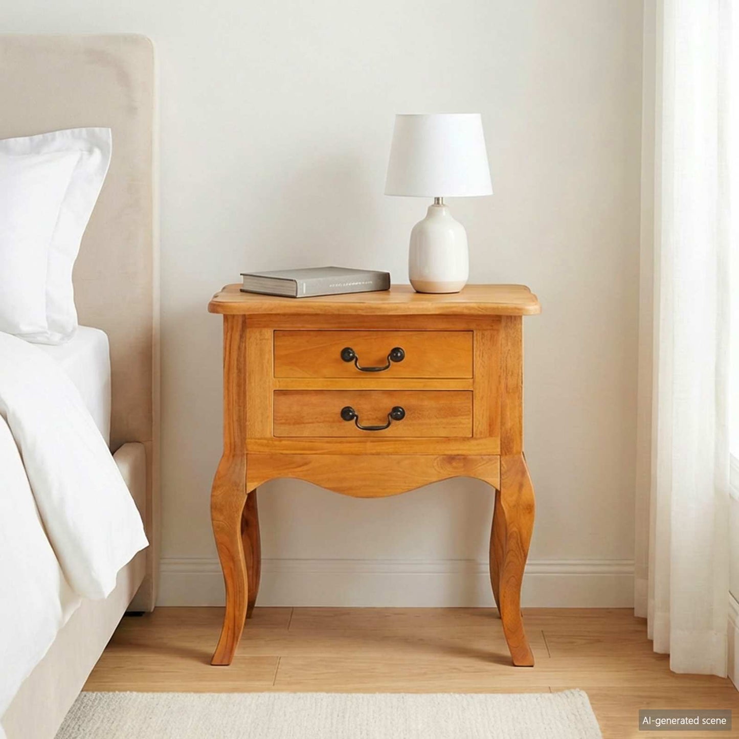 Tavolo laterale con cassetto Naturale 60,5 x 30 x 61 cm | homemem39