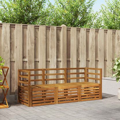 Set divani 3 pcs Naturale Legno di Acacia Massello | homemem39