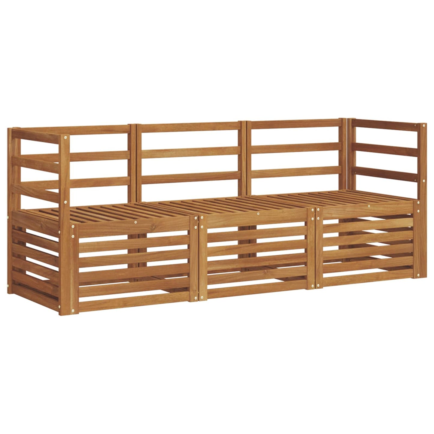 Set divani 3 pcs Naturale Legno di Acacia Massello | homemem39