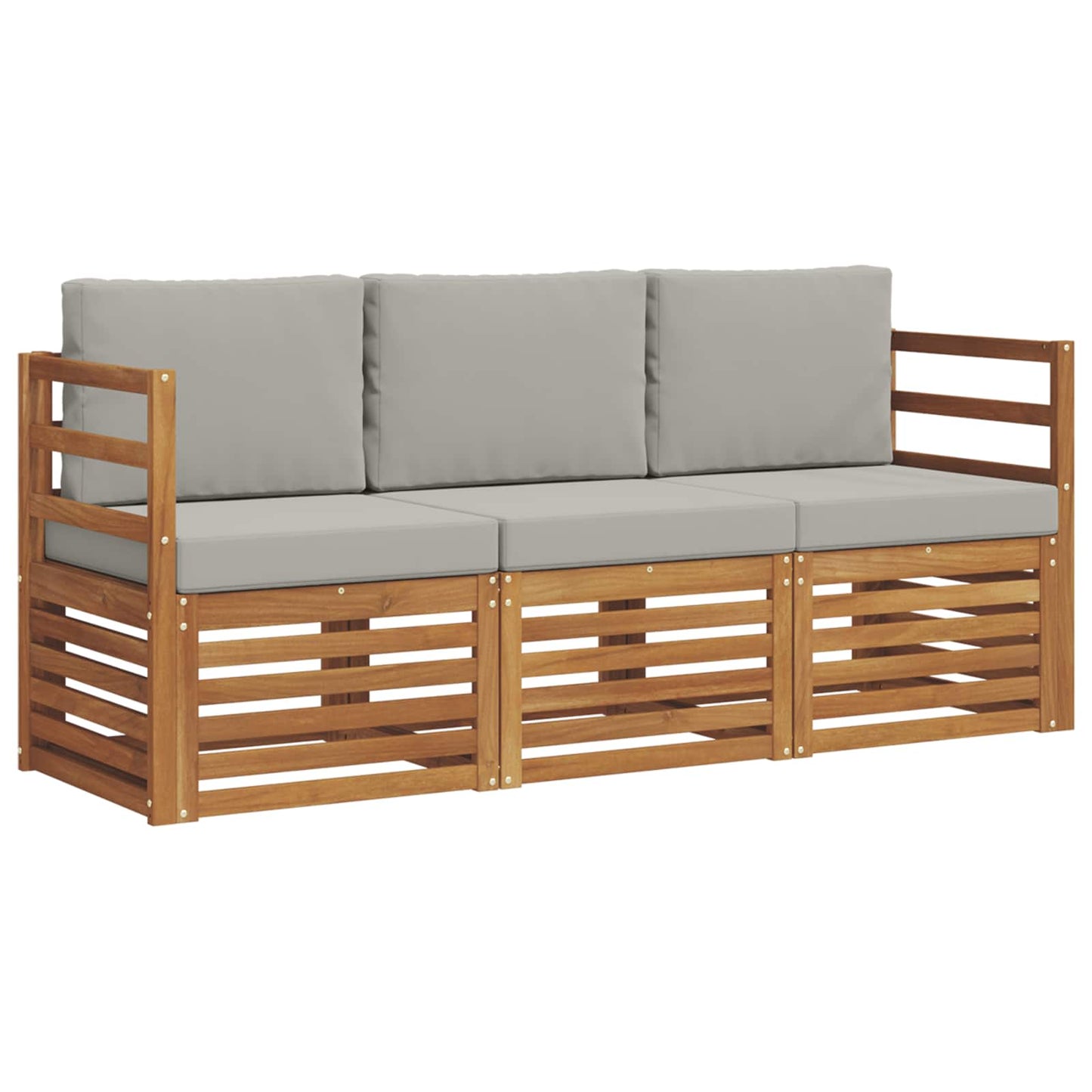 Set divani con cuscino 3 pcs Grigio Naturale e Chiaro | homemem39