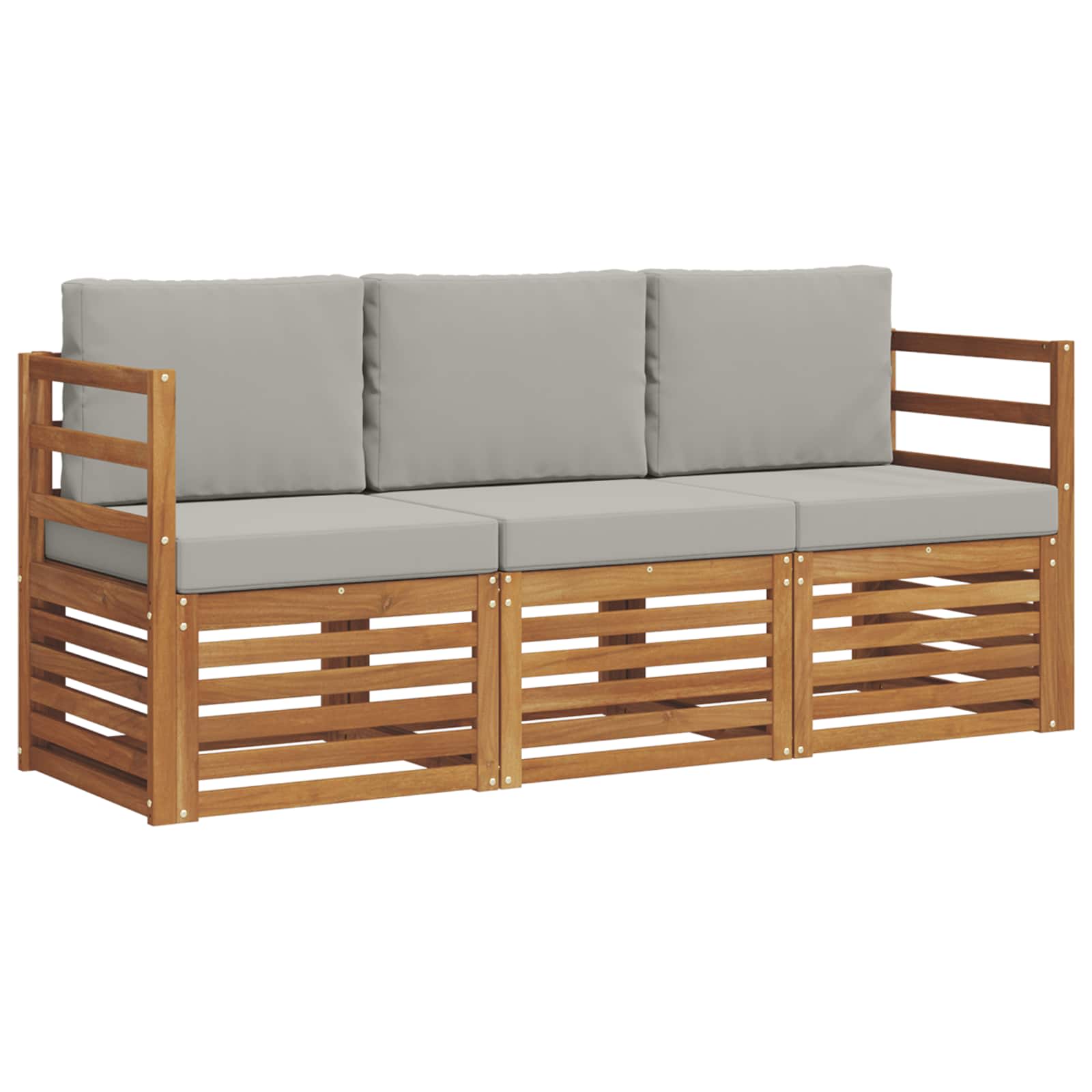 Set divani con cuscino 3 pcs Grigio Naturale e Chiaro | homemem39