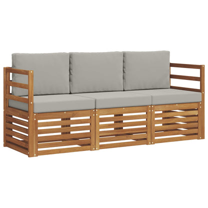 Set divani con cuscino 3 pcs Grigio Naturale e Chiaro | homemem39