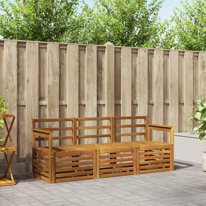 Set divani 3 pcs Naturale Legno di Acacia Massello | homemem39