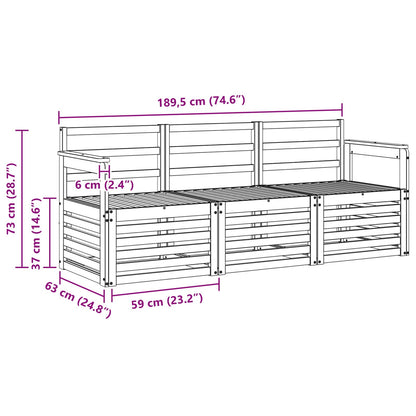 Set divani 3 pcs Naturale Legno di Acacia Massello | homemem39