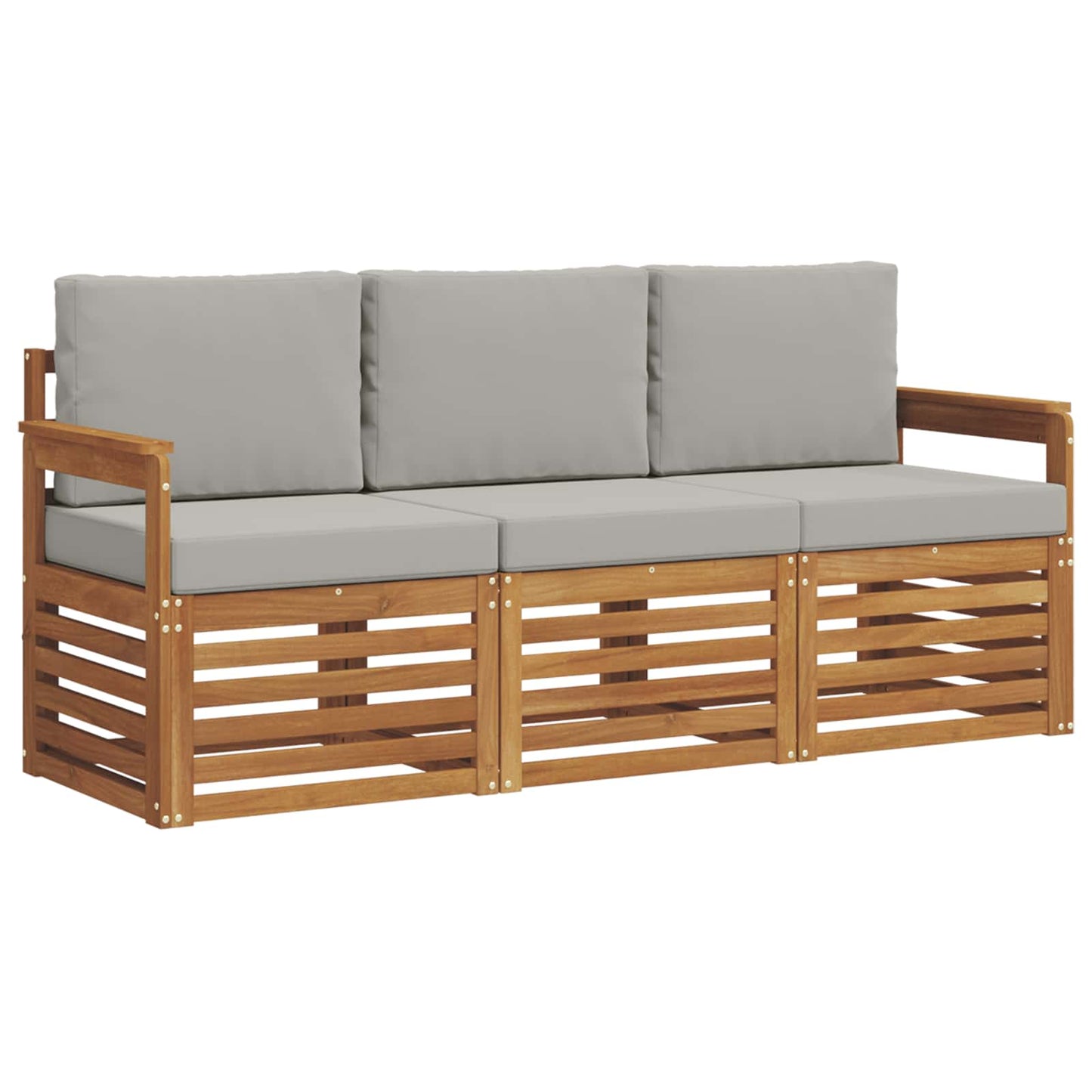 Set divani con cuscino 3 pcs Grigio Naturale e Chiaro | homemem39