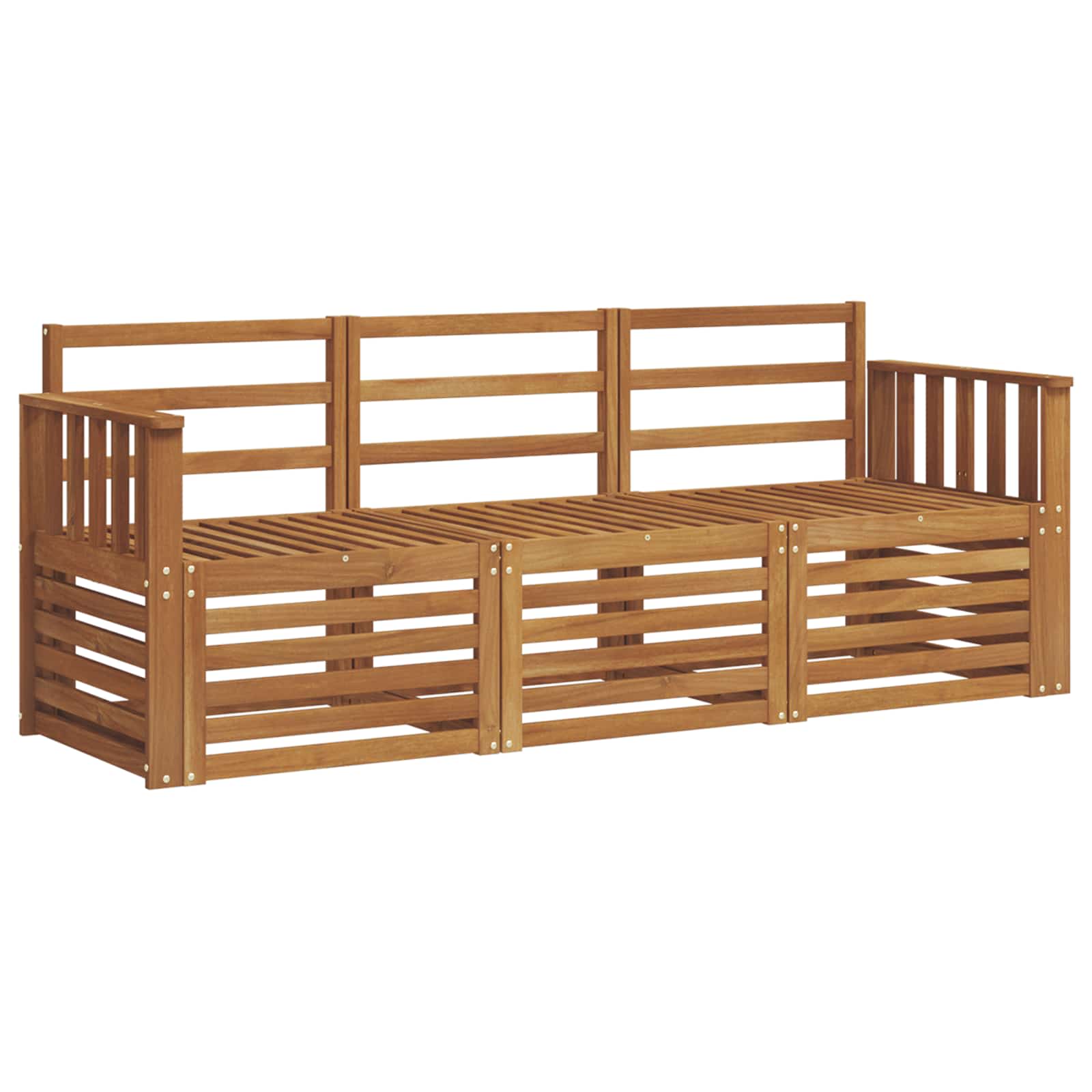 Set divani 3 pcs Naturale Legno di Acacia Massello | homemem39