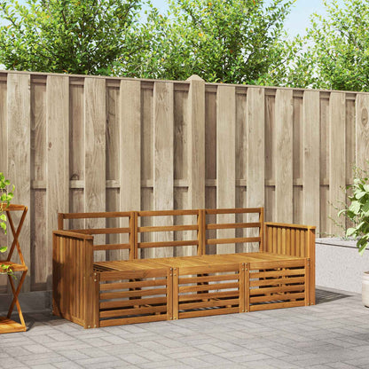 Set divani 3 pcs Naturale Legno di Acacia Massello