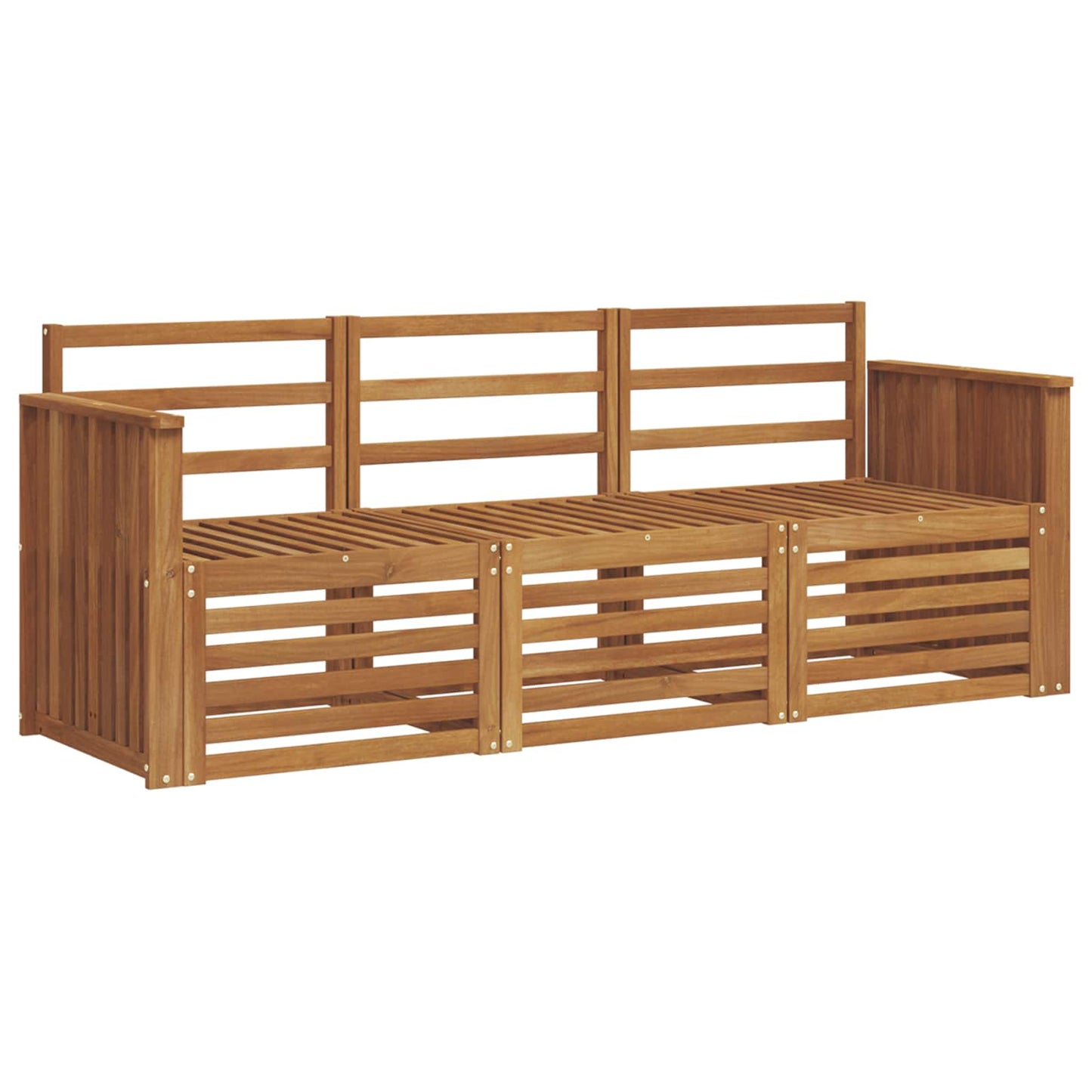 Set divani 3 pcs Naturale Legno di Acacia Massello | homemem39
