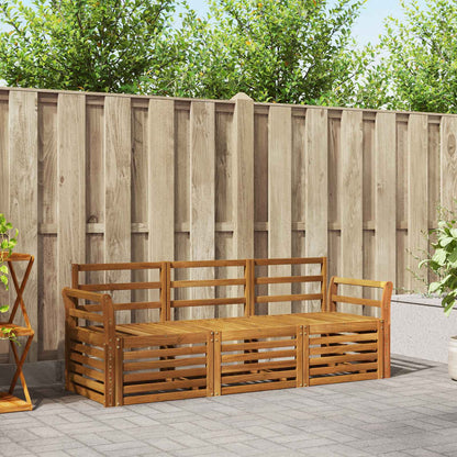 Set divani 3 pcs Naturale Legno di Acacia Massello