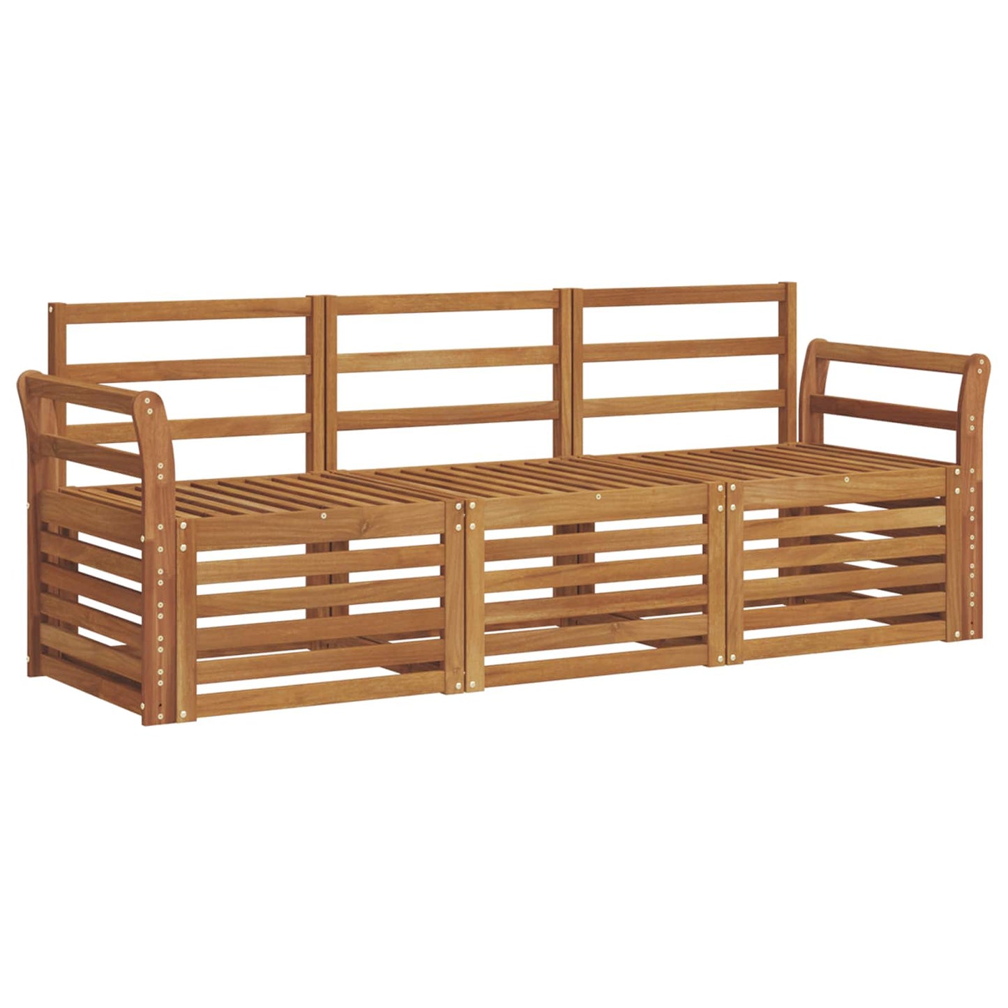 Set divani 3 pcs Naturale Legno di Acacia Massello | homemem39