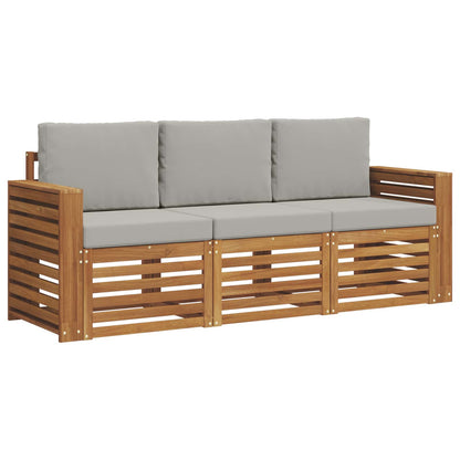 Set divani con cuscino 3 pcs Grigio Naturale e Chiaro | homemem39
