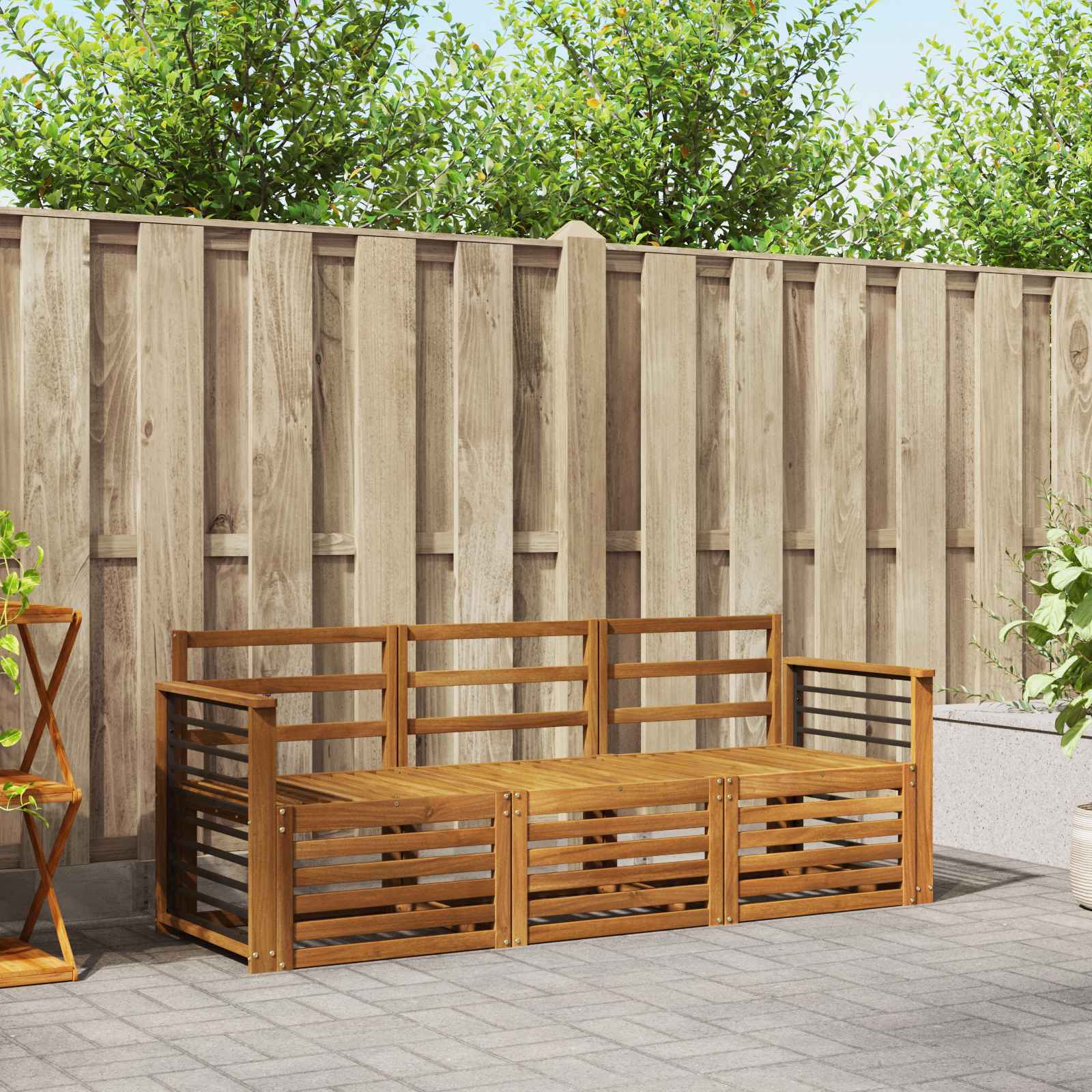 Set divani 3 pcs Legno di Acacia Massello | homemem39