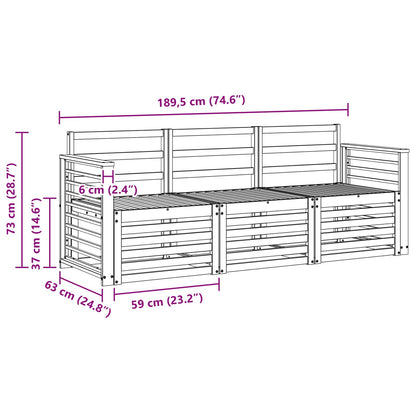 Set divani 3 pcs Legno di Acacia Massello | homemem39