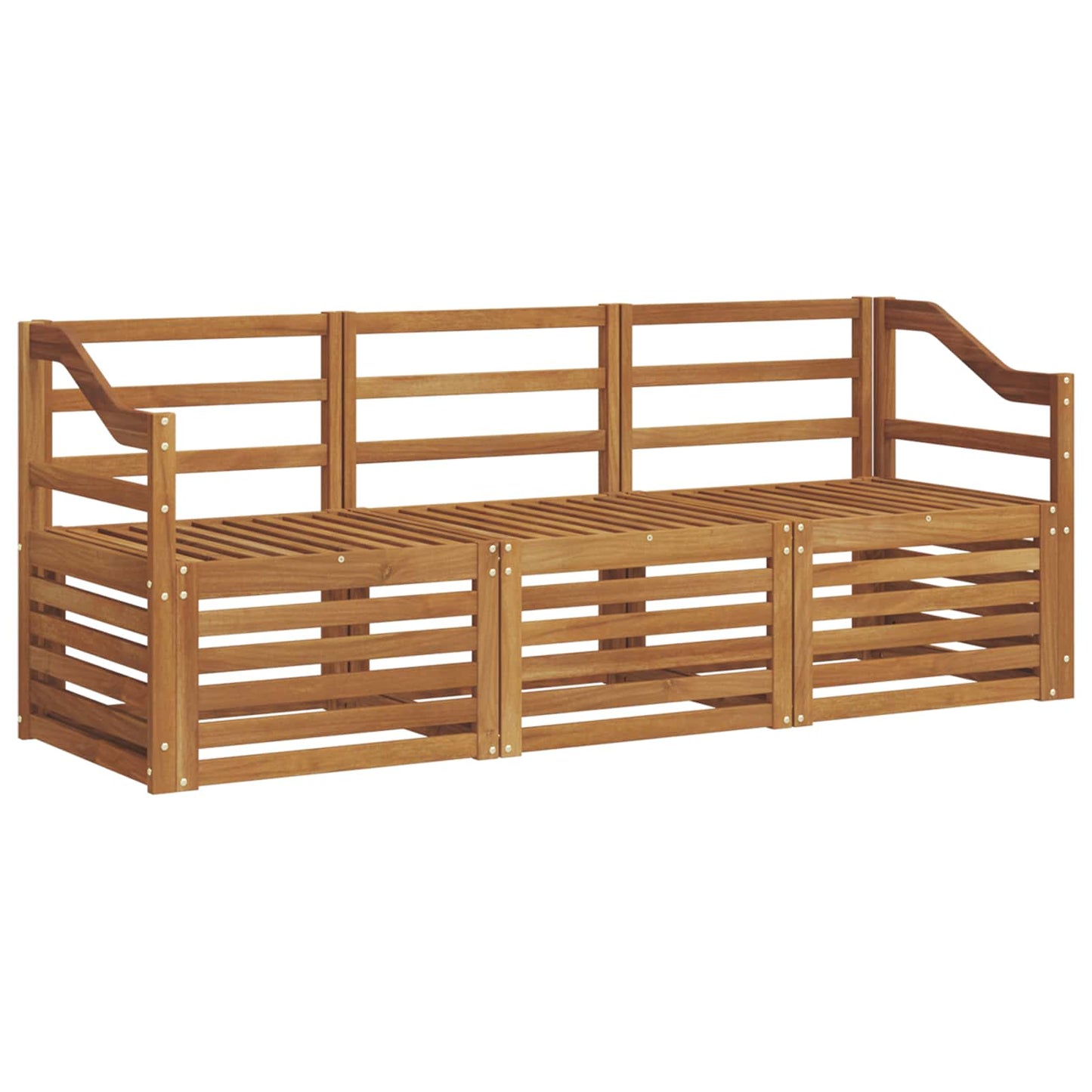 Set divani 3 pcs Naturale Legno di Acacia Massello