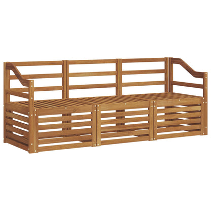 Set divani 3 pcs Naturale Legno di Acacia Massello