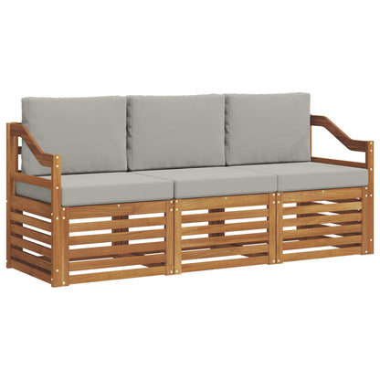 Set divani con cuscino 3 pcs Grigio Naturale e Chiaro | homemem39