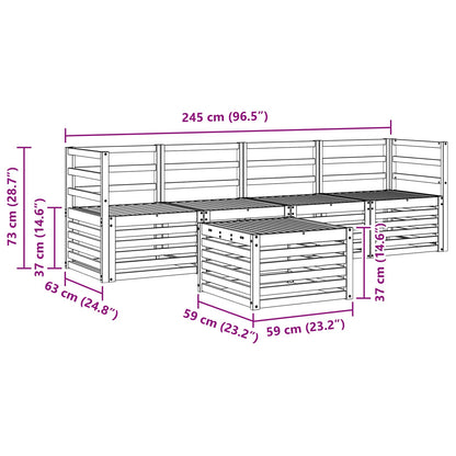 Set divani 5 pcs Naturale Legno di Acacia Massello | homemem39