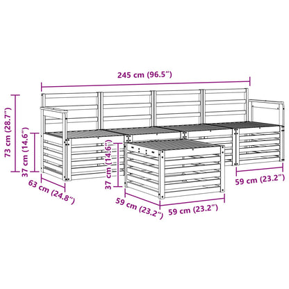 Set divani 5 pcs Naturale Legno di Acacia Massello | homemem39