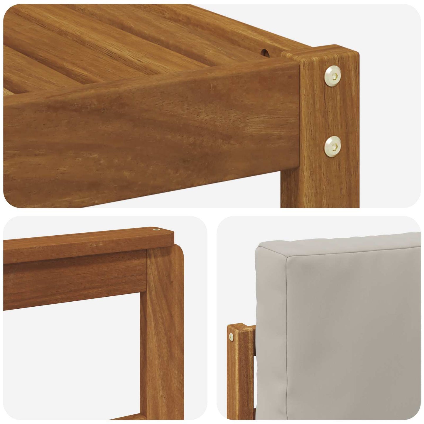 Set di divani da esterno 5 pcs Grigio Naturale e Chiaro | homemem39