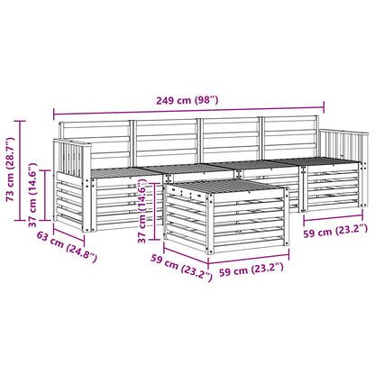 Set divani 5 pcs Naturale Legno di Acacia Massello | homemem39