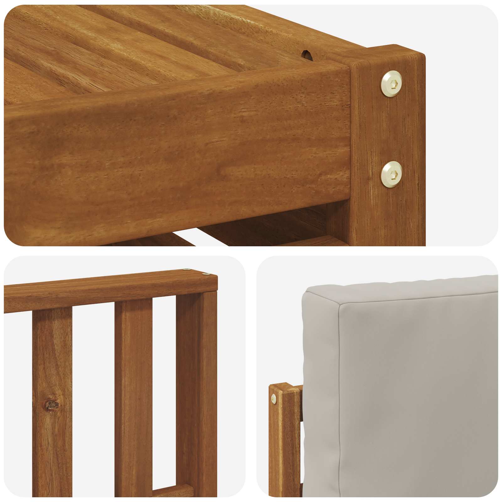 Set di divani da esterno 5 pcs Grigio Naturale e Chiaro | homemem39