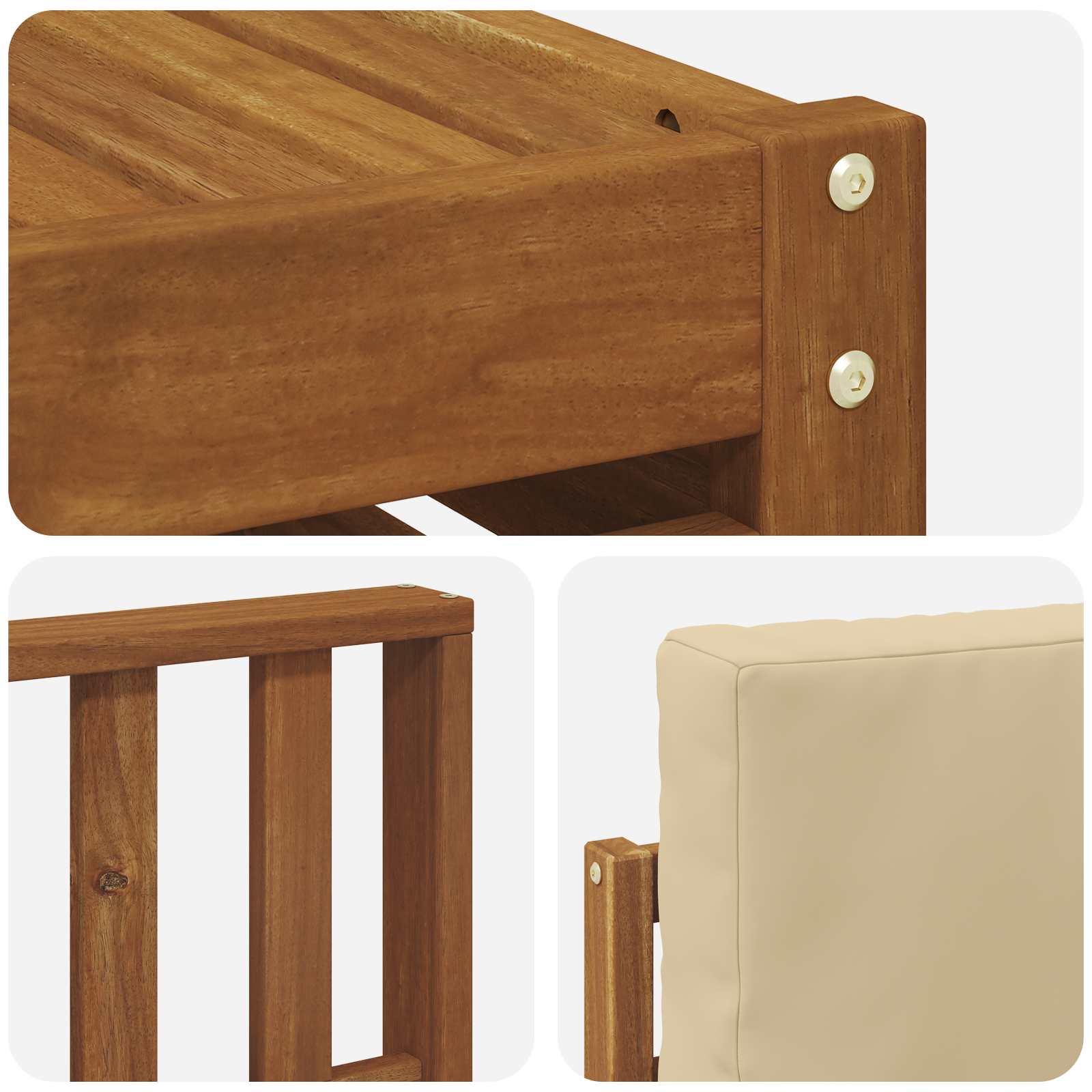 Set di divani da esterno con cuscino 5 pcs Naturale e Beige | homemem39