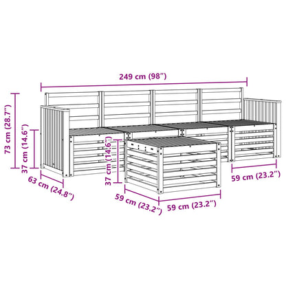 Set divani 5 pcs Naturale Legno di Acacia Massello | homemem39