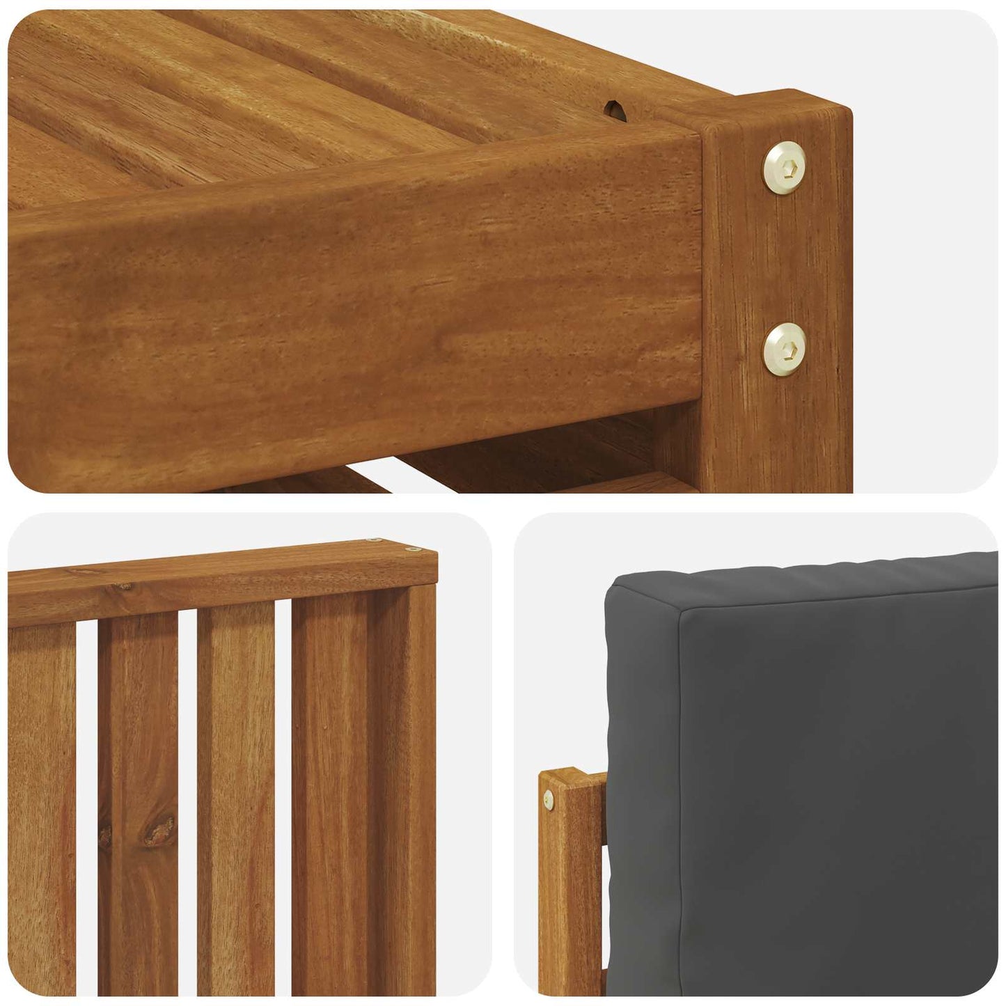 Set di divani da esterno con cuscino 5 pcs Naturale e Antracite | homemem39