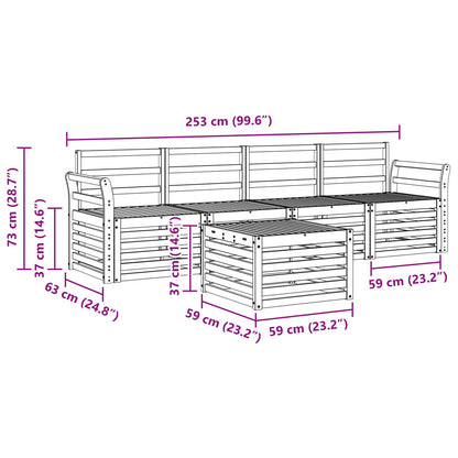 Set divani Naturale Legno di Acacia Massello | homemem39