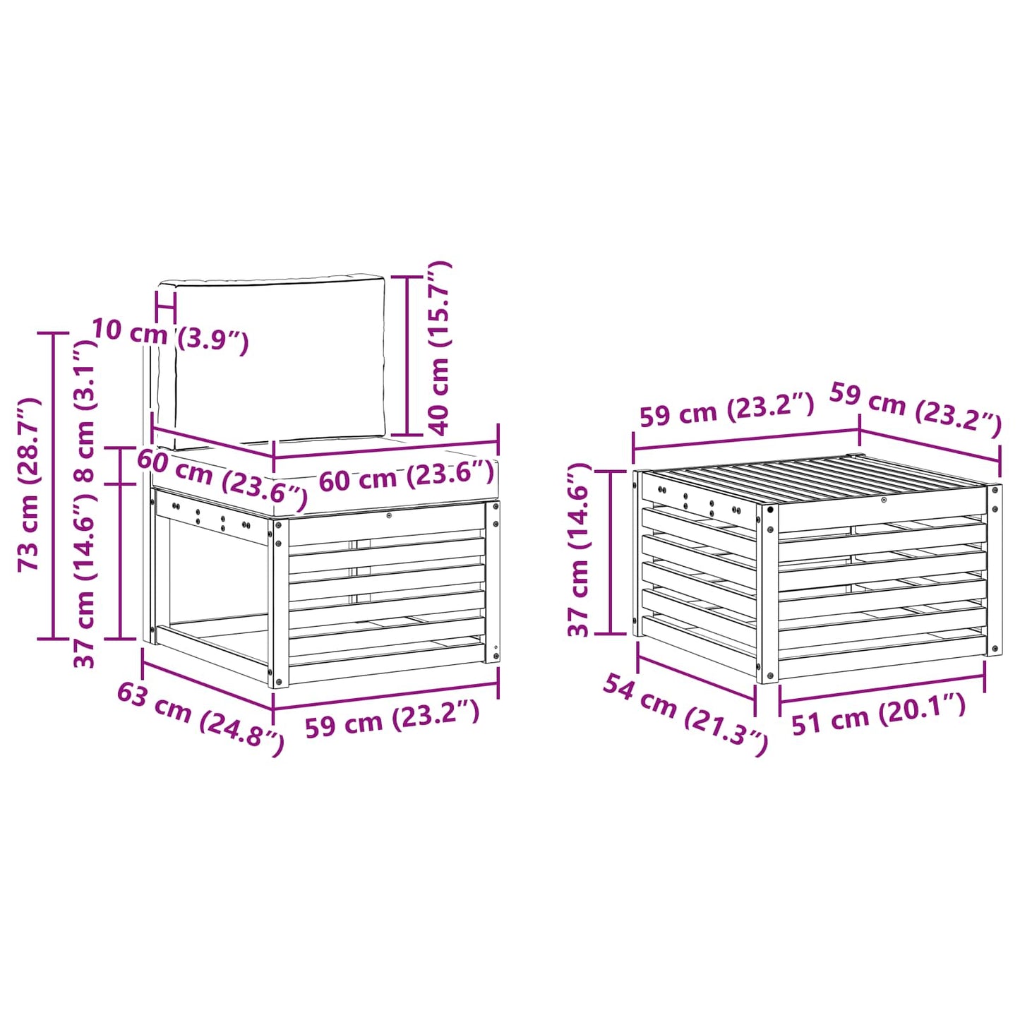 Set di divani da esterno 5 pcs Grigio Naturale e Chiaro | homemem39