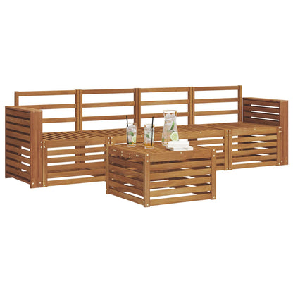 Set divani 5 pcs Naturale Legno di Acacia Massello