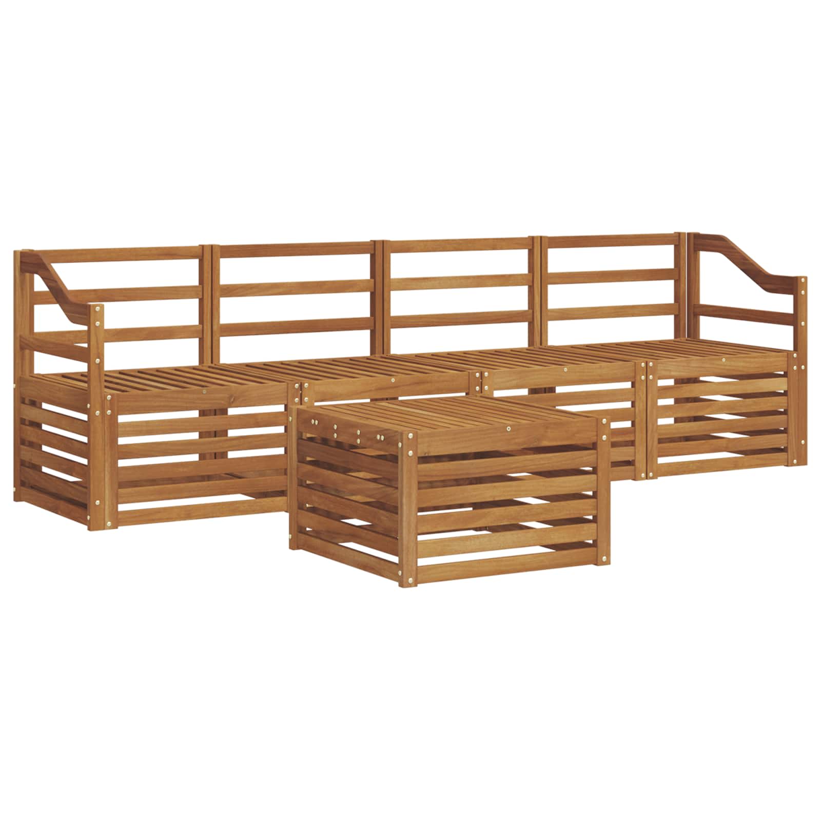 Set divani 5 pcs Naturale Legno di Acacia Massello | homemem39