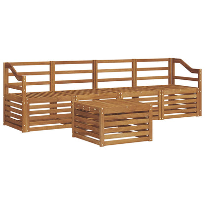 Set divani 5 pcs Naturale Legno di Acacia Massello | homemem39