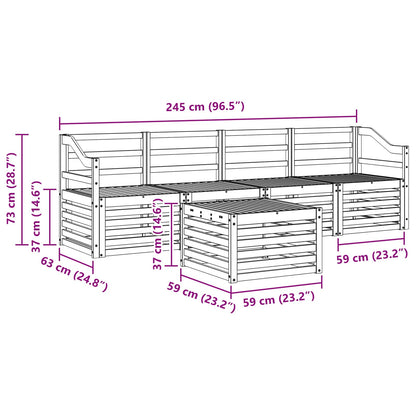 Set divani 5 pcs Naturale Legno di Acacia Massello | homemem39